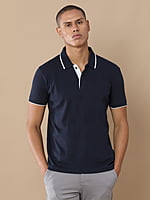 Polo T-Shirt, Color- Navy Blue, 240 GSM sustainable cotton